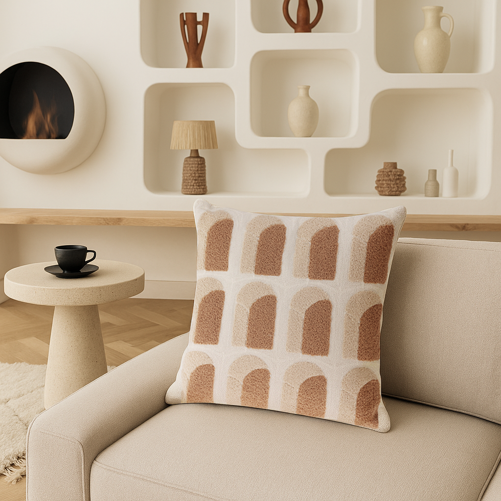 WAC Square Cushion 18" x 18" Cotton Beige