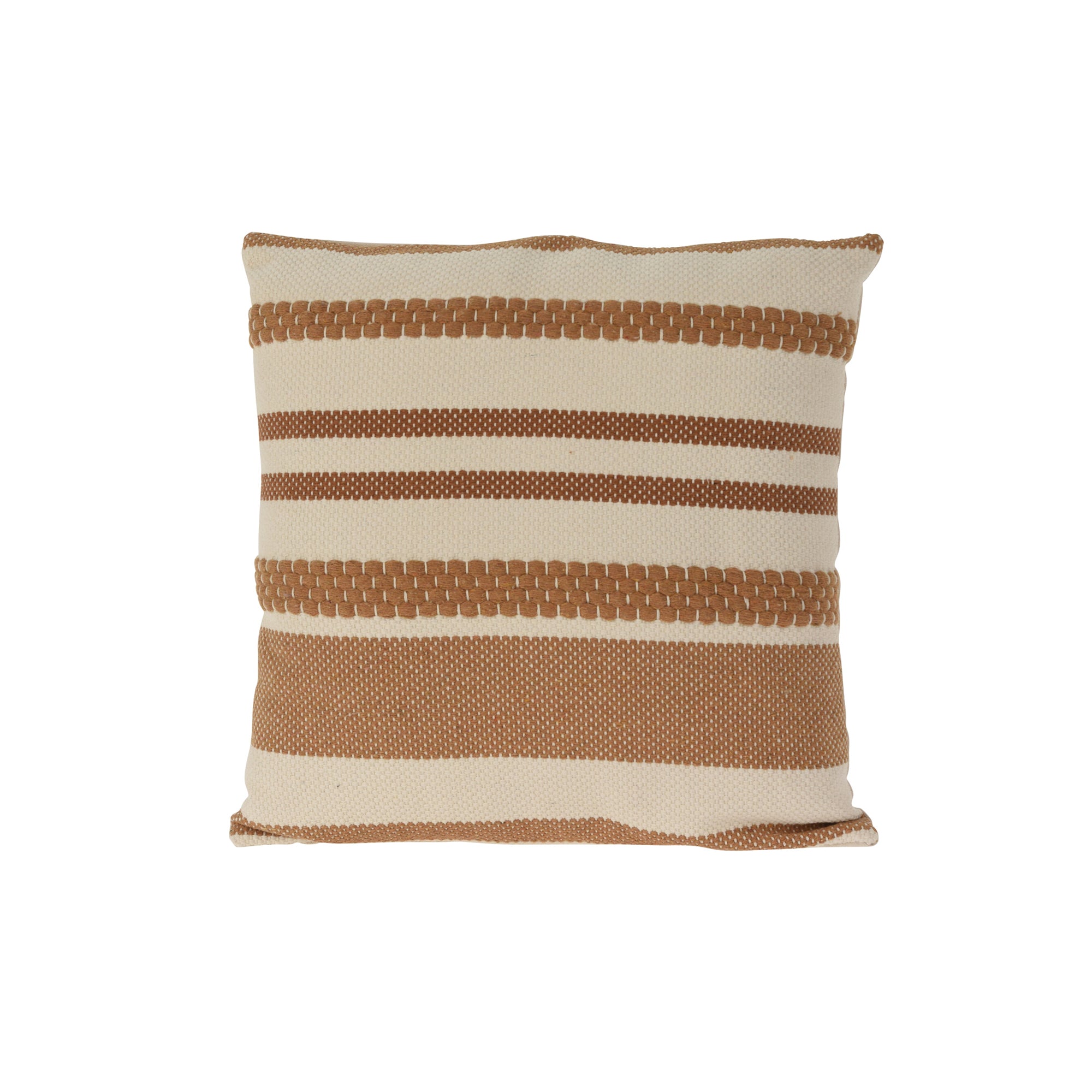 ZAM Square Cushion 18" x 18" Striped Cotton Beige