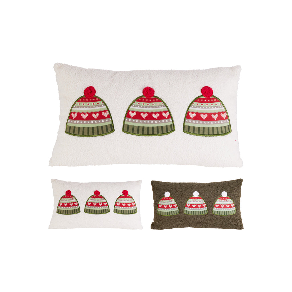 NOL Set of 2 Rectangular Cushions 20" x 12" - Christmas Pattern - Multi