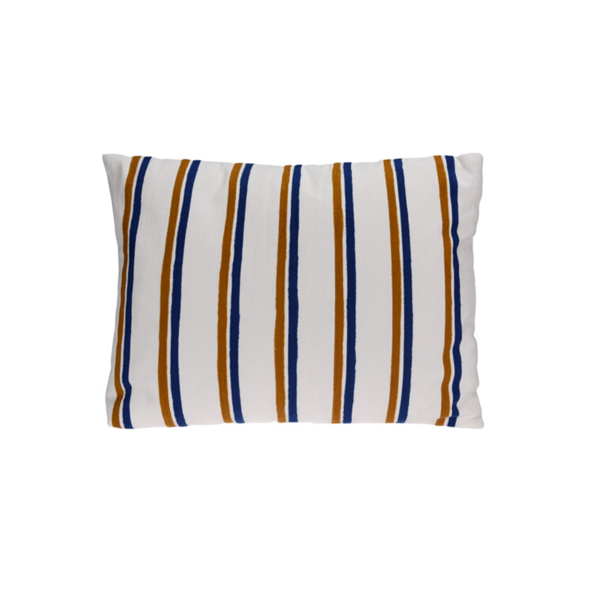 BLO Rectangular Cushion Set 18" x 24" Cotton White with Colorful Stripes (Set of 3)