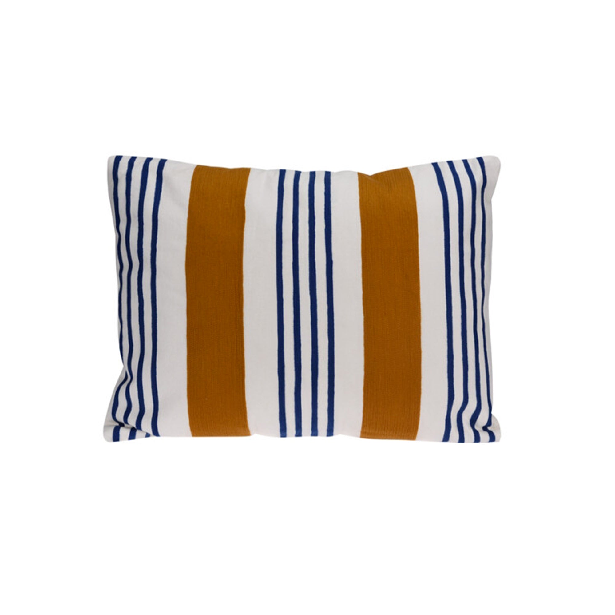 BLO Rectangular Cushion Set 18" x 24" Cotton White with Colorful Stripes (Set of 3)