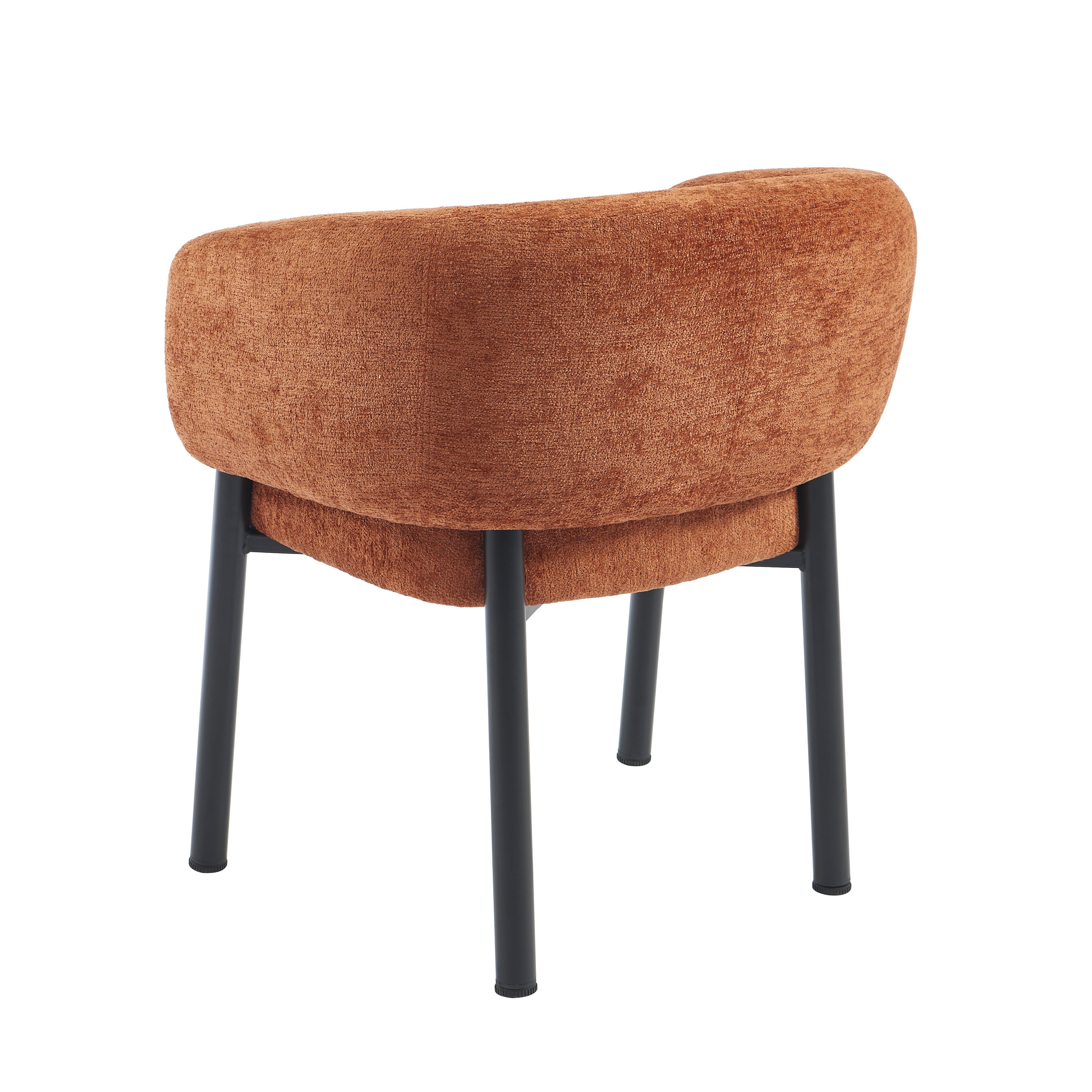 ABELIA Velvet Accent Armchair with Black Metal Legs – Terracotta