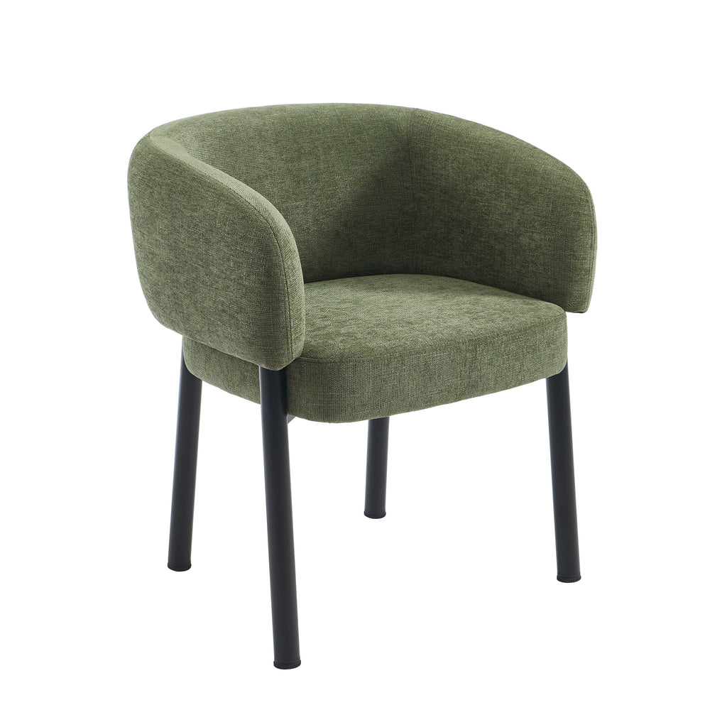 ABELIA Velvet Accent Armchair with Black Metal Legs