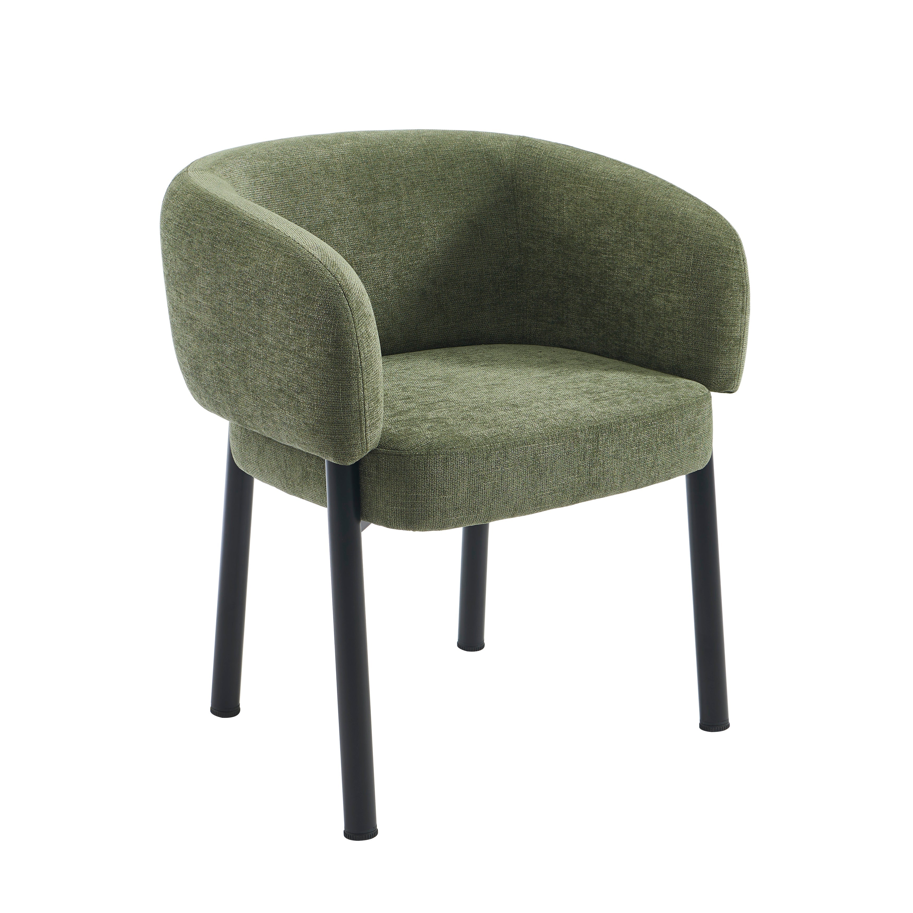 ABELIA Velvet Accent Armchair with Black Metal Legs