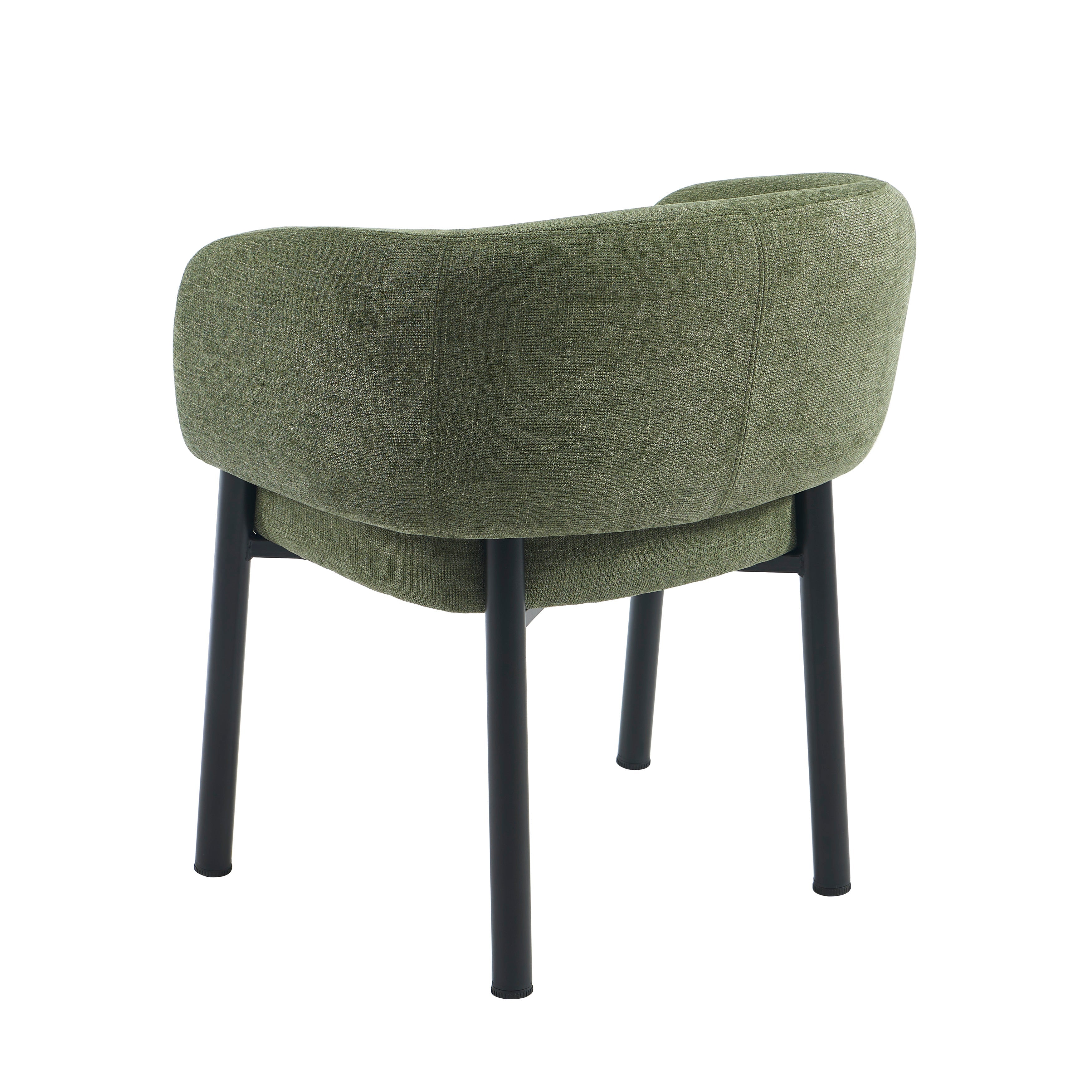 ABELIA Velvet Accent Armchair with Black Metal Legs – Green
