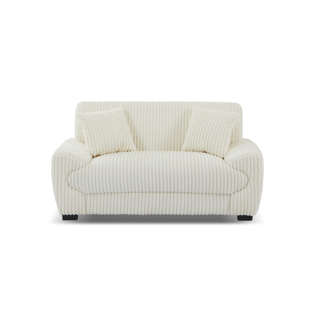 ADEA Fixed 2-Seater Sofa – Corduroy Velvet Sofa For Modern Cozy Living Spaces