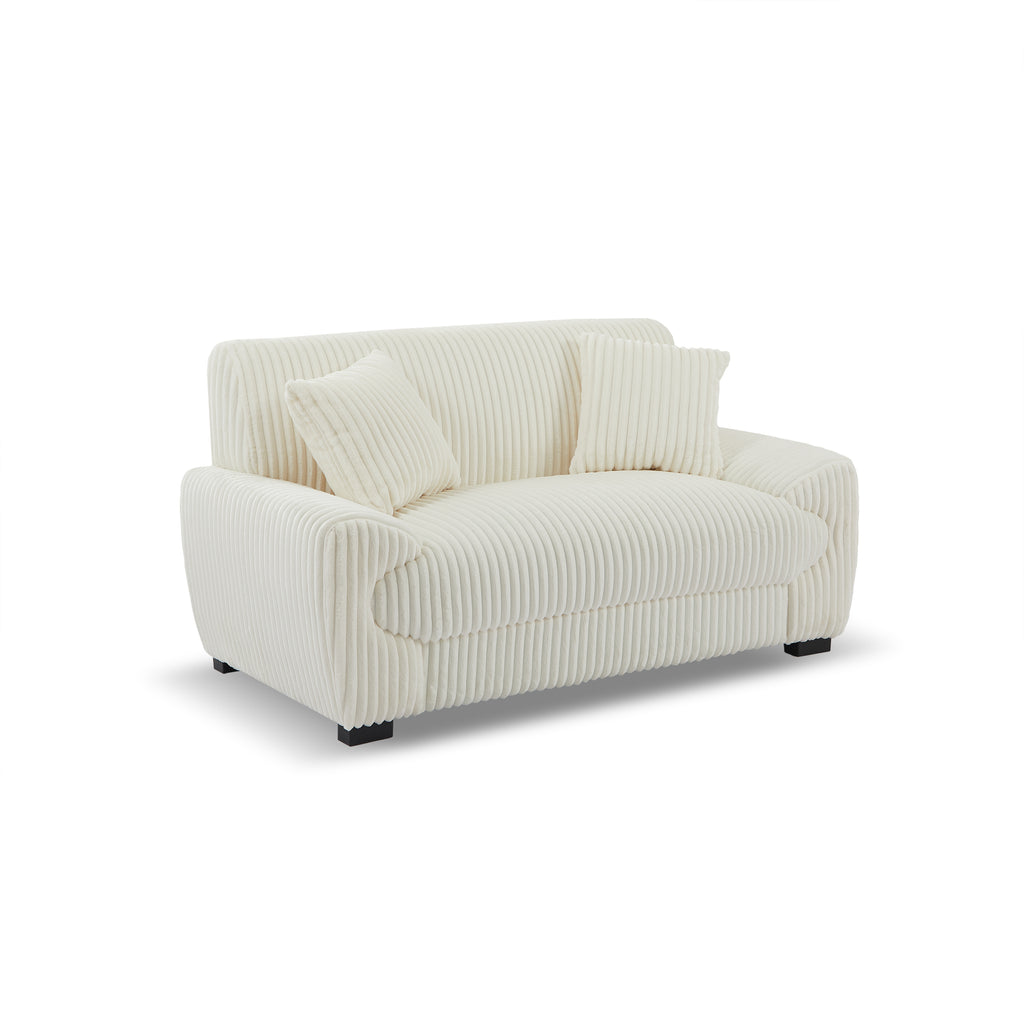 ADEA Fixed 2-Seater Sofa – Corduroy Velvet Sofa For Modern Cozy Living Spaces