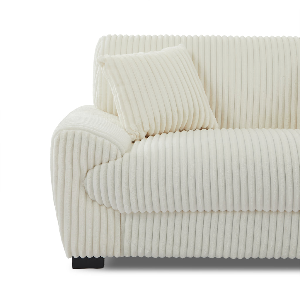ADEA Fixed 2-Seater Sofa – Corduroy Velvet Sofa For Modern Cozy Living Spaces