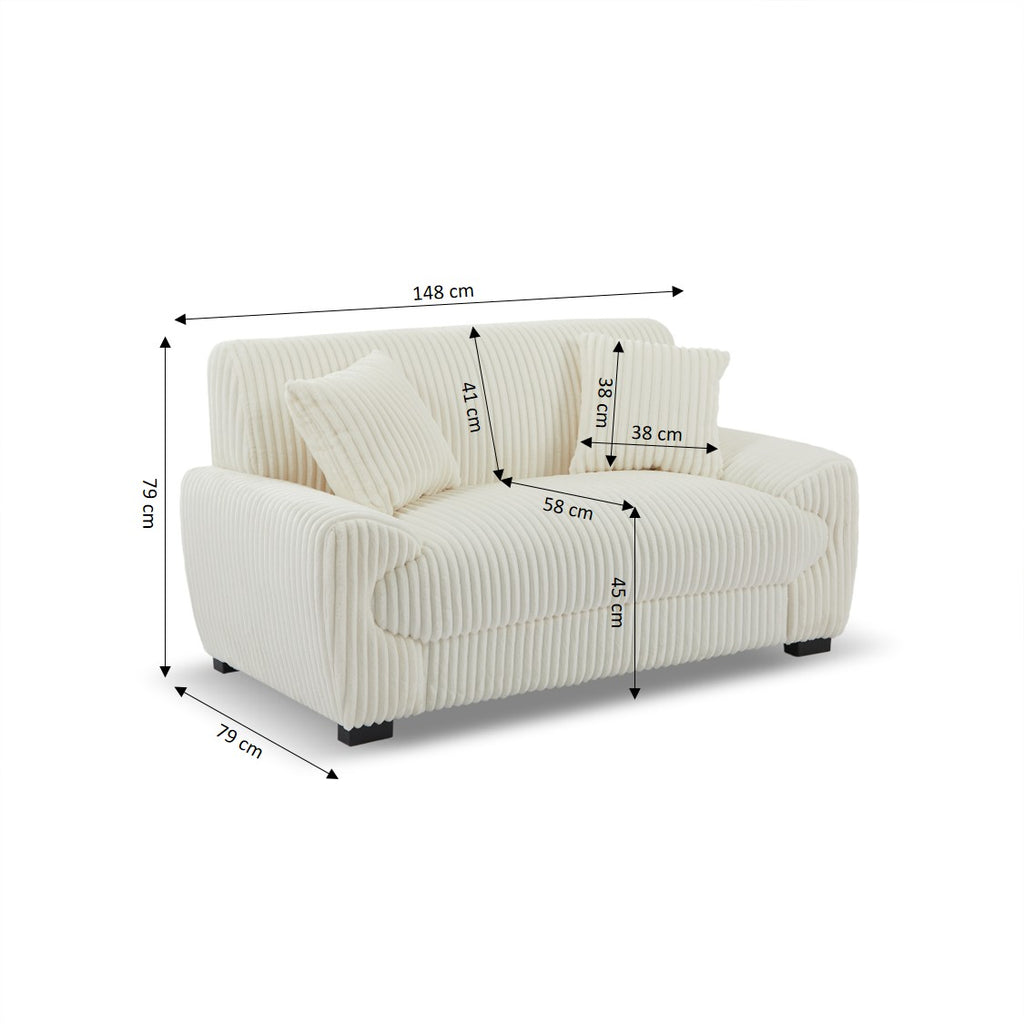 ADEA 3-Seater & 2-Seater Sofa Set - Beige