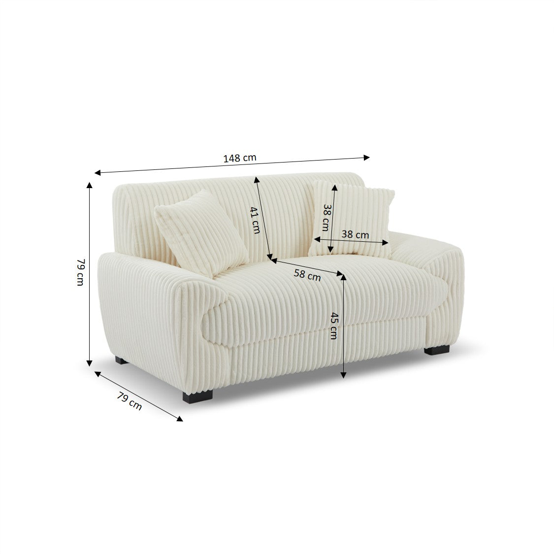 ADEA 3-Seater & 2-Seater Sofa Set - Beige