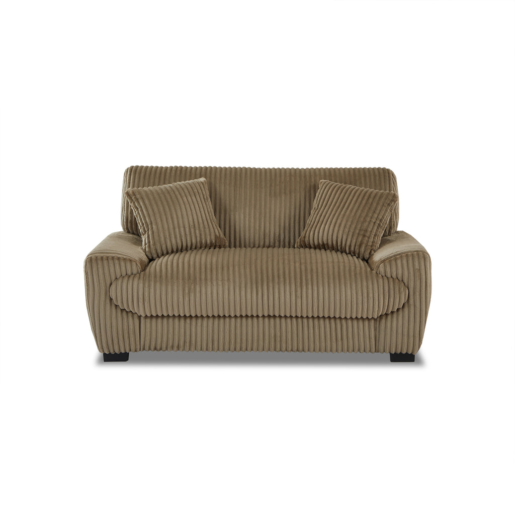 ADEA Fixed 2-Seater Sofa – Corduroy Velvet Sofa For Modern Cozy Living Spaces
