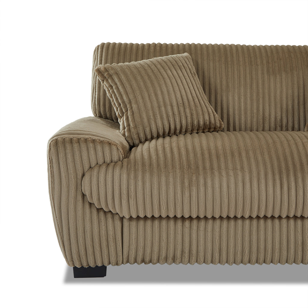 ADEA Fixed 2-Seater Sofa – Corduroy Velvet Sofa For Modern Cozy Living Spaces