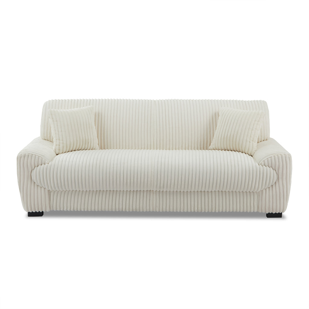 ADEA Fixed 3-Seater Sofa – Corduroy Velvet Living Room Furniture