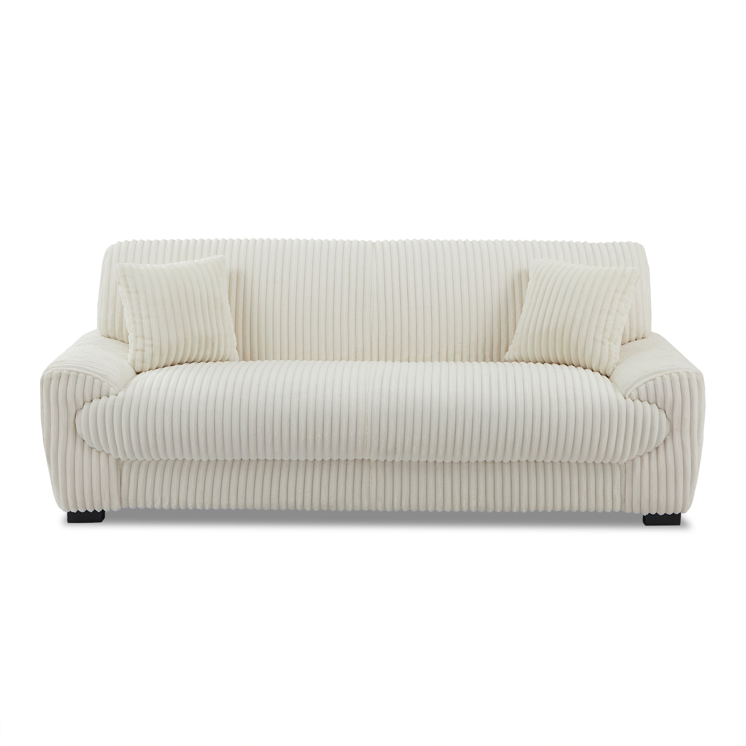 ADEA Fixed 3-Seater Sofa – Corduroy Velvet Living Room Furniture