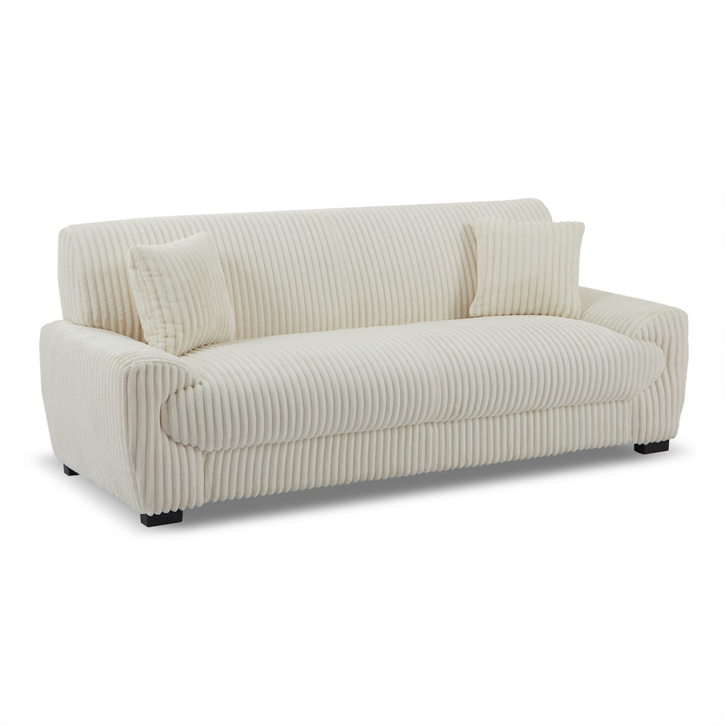 ADEA Fixed 3-Seater Sofa – Corduroy Velvet Living Room Furniture