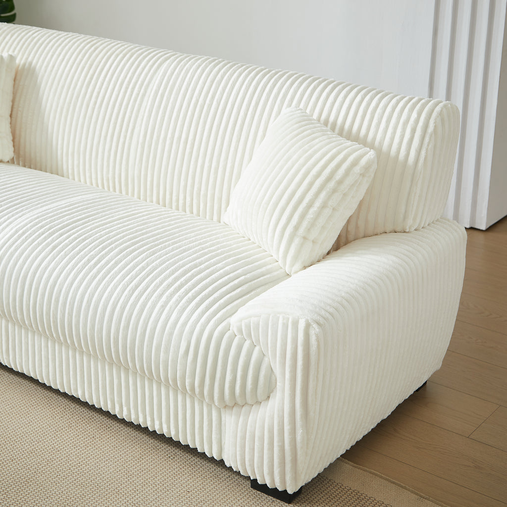 ADEA Fixed 3-Seater Sofa – Corduroy Velvet Living Room Furniture