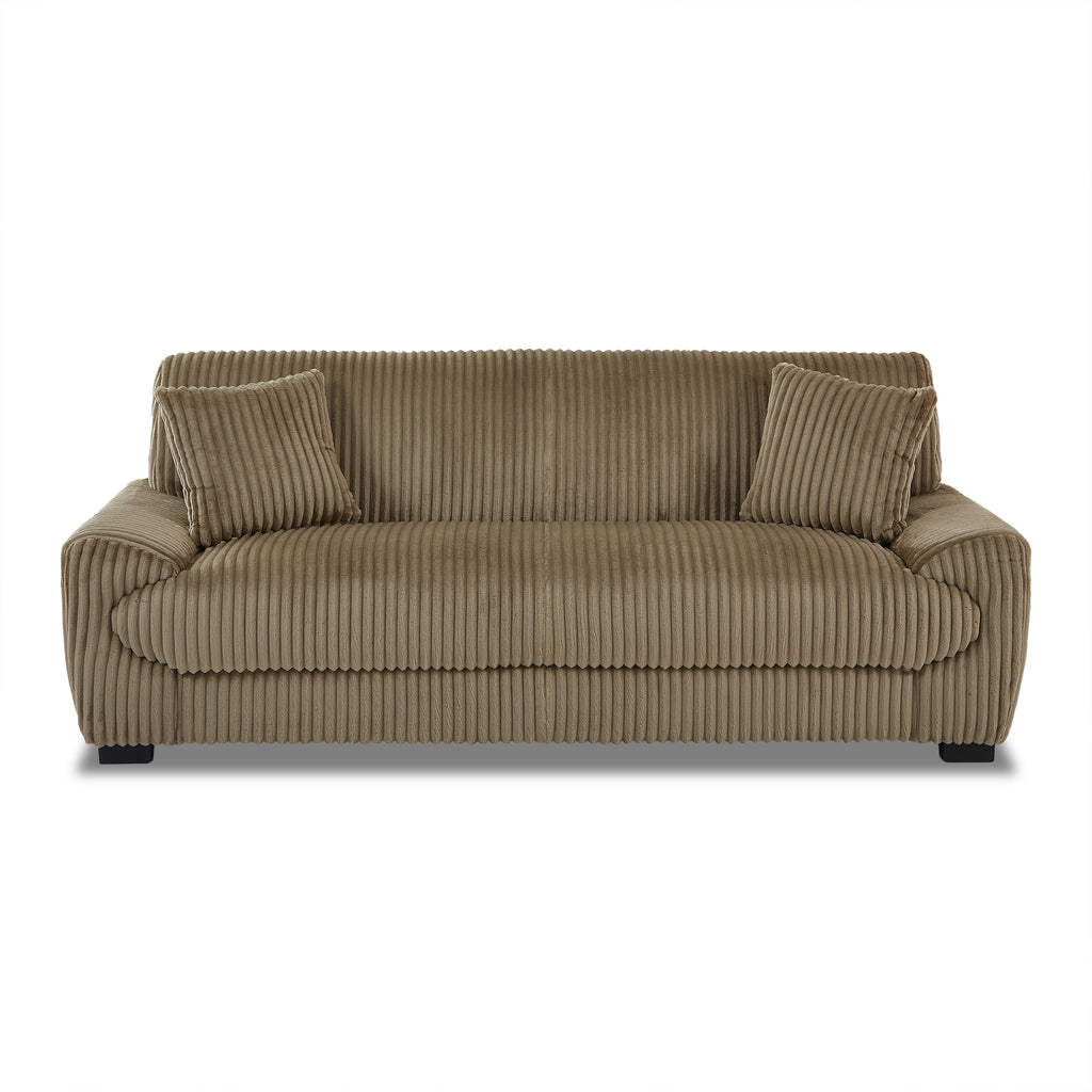 ADEA Fixed 3-Seater Sofa – Corduroy Velvet Living Room Furniture