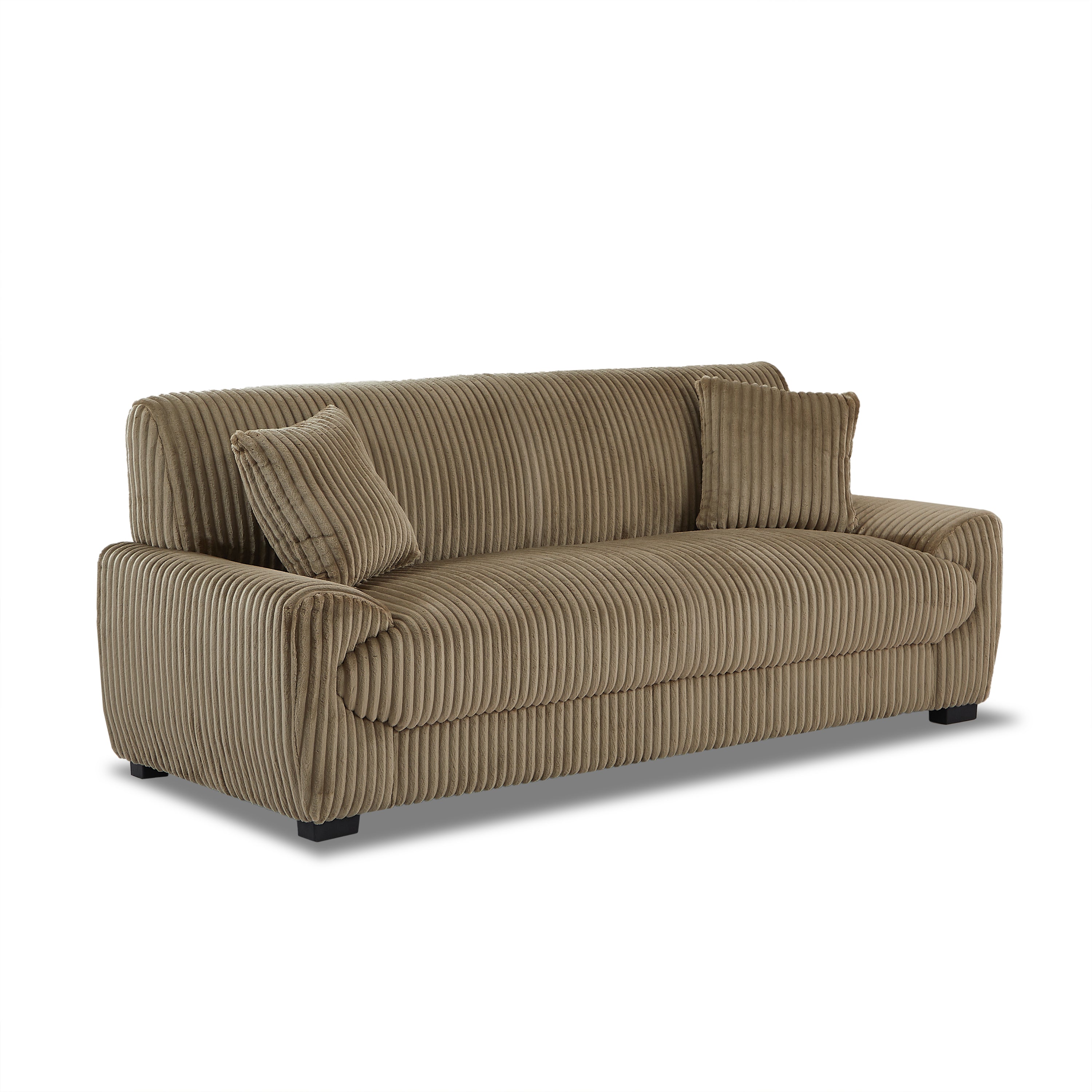 ADEA Fixed 3-Seater Sofa – Corduroy Velvet Living Room Furniture