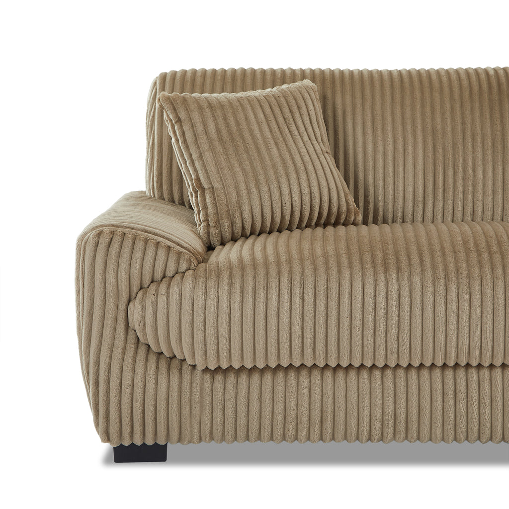 ADEA Fixed 3-Seater Sofa – Corduroy Velvet Living Room Furniture