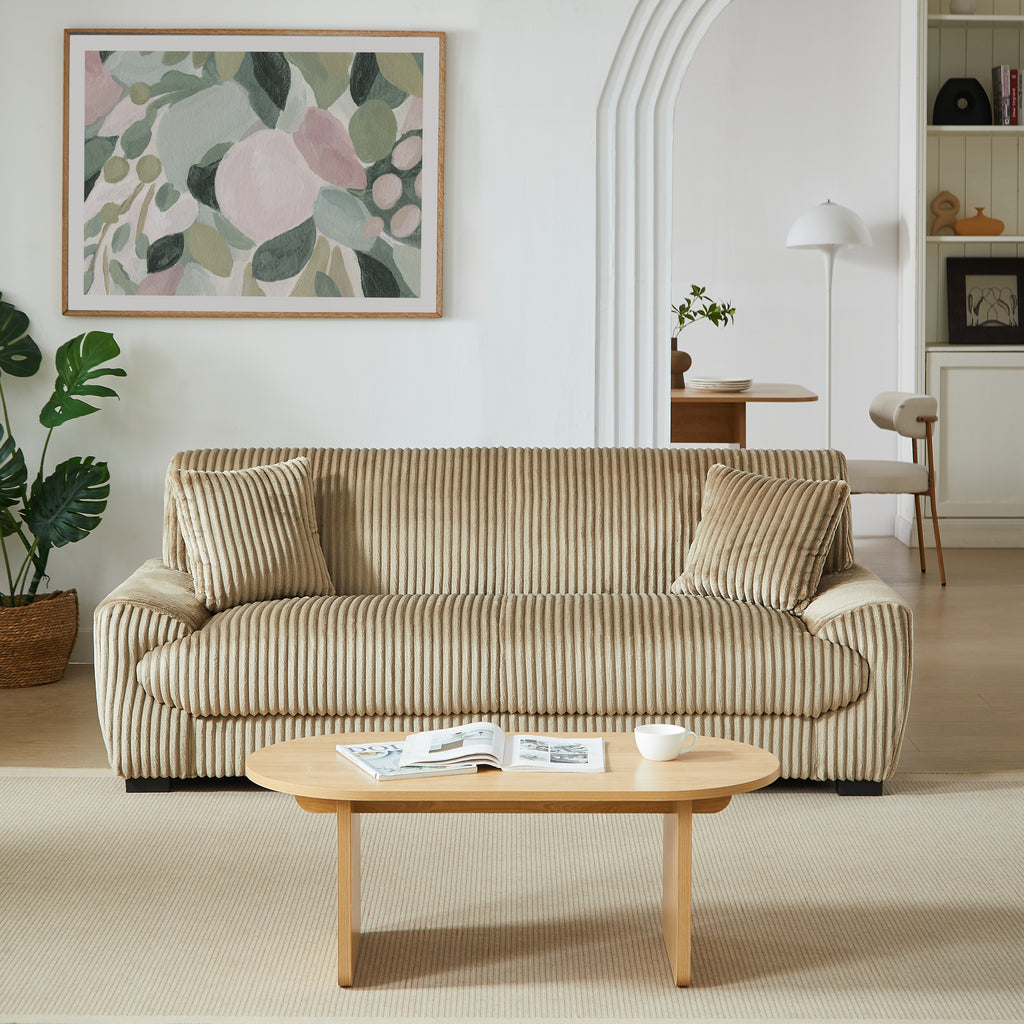 ADEA Fixed 3-Seater Sofa – Corduroy Velvet Living Room Furniture
