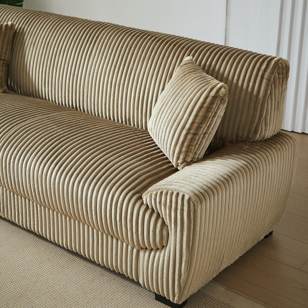 ADEA Fixed 3-Seater Sofa – Corduroy Velvet Living Room Furniture