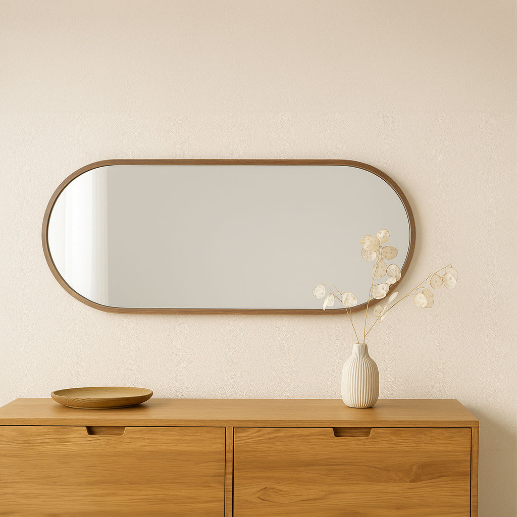 ADI Wall Mirror 12" x 24" Dark Wood Frame - Default Title