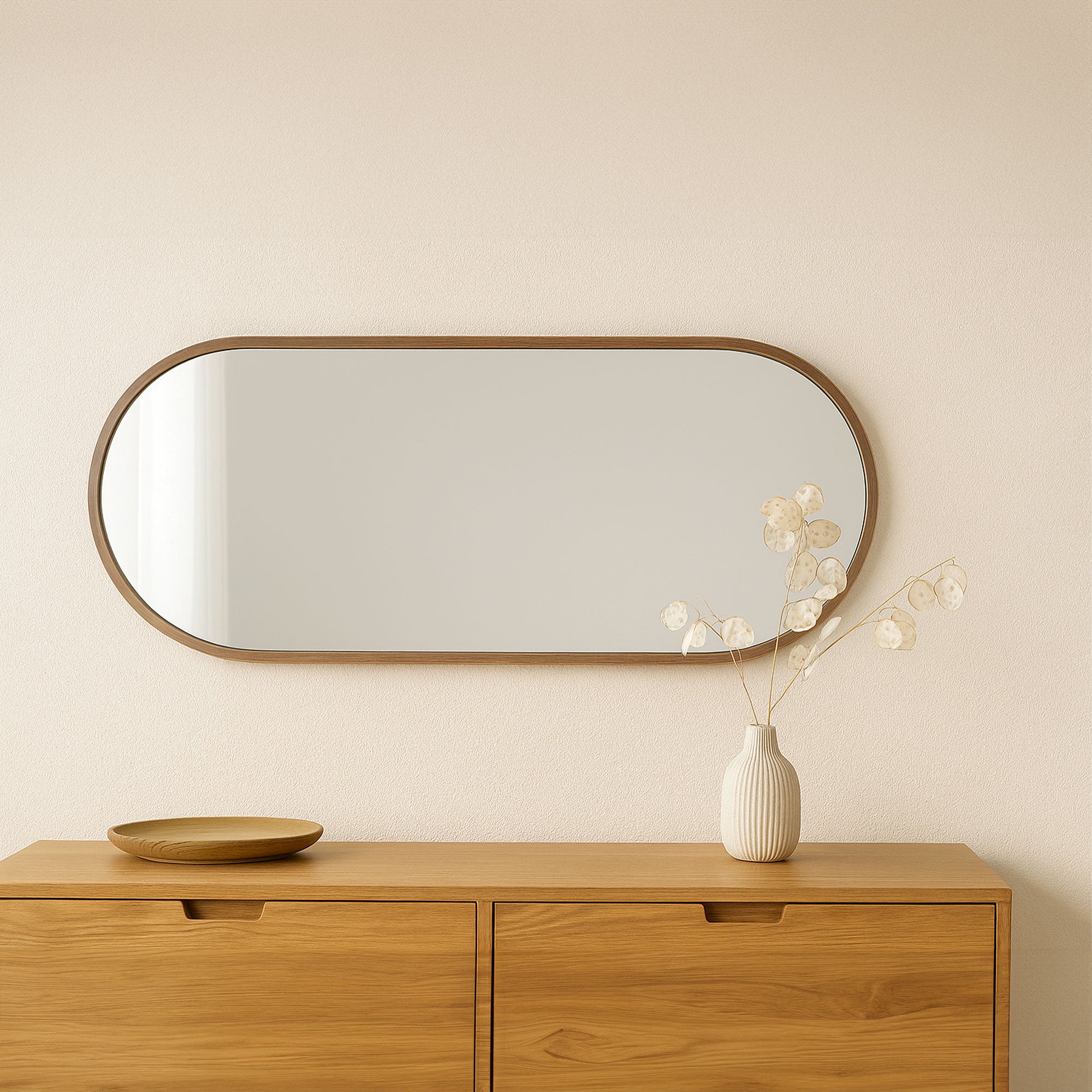 ADI Wall Mirror 12" x 24" Dark Wood Frame