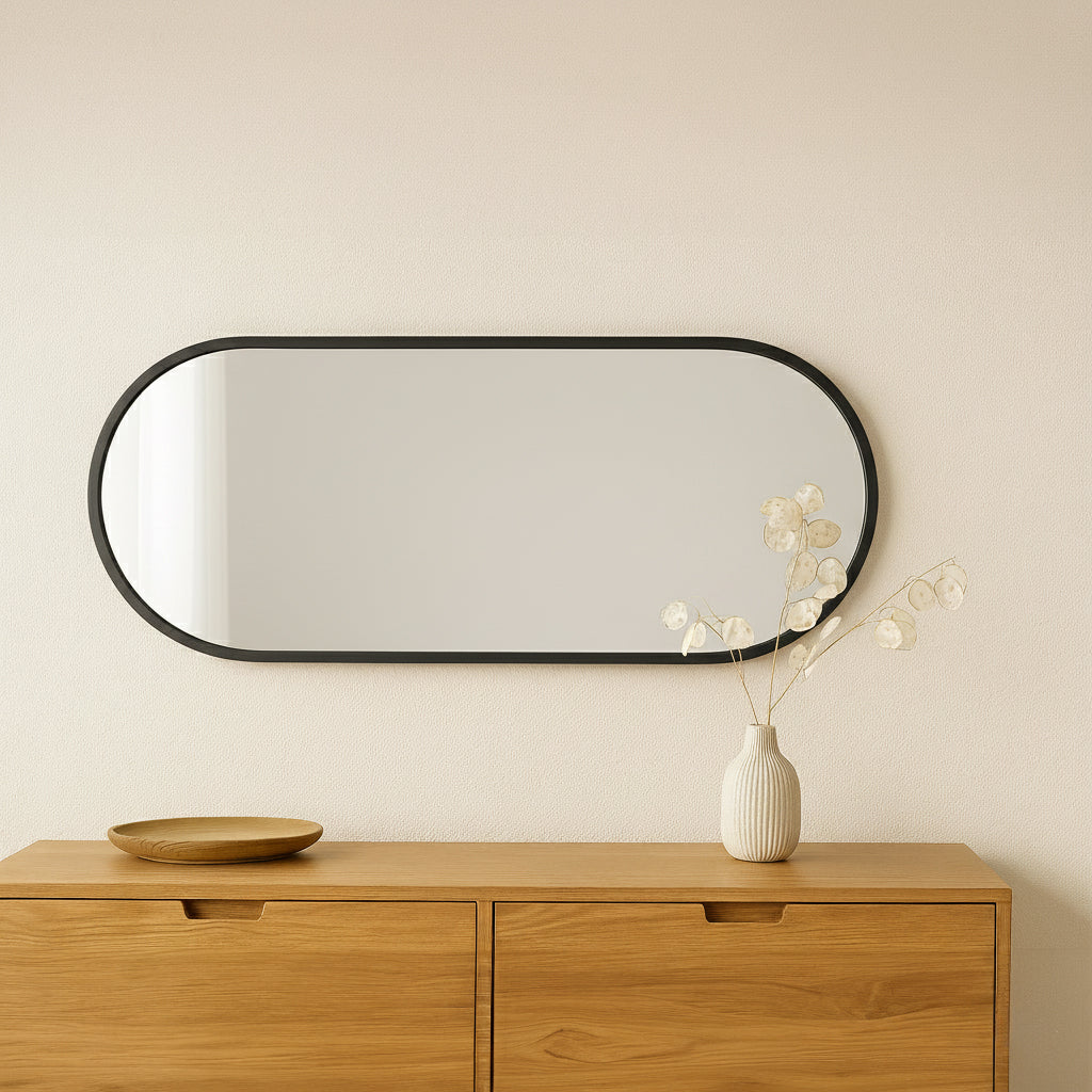 ADI Wall Mirror 12" x 24" Black Frame