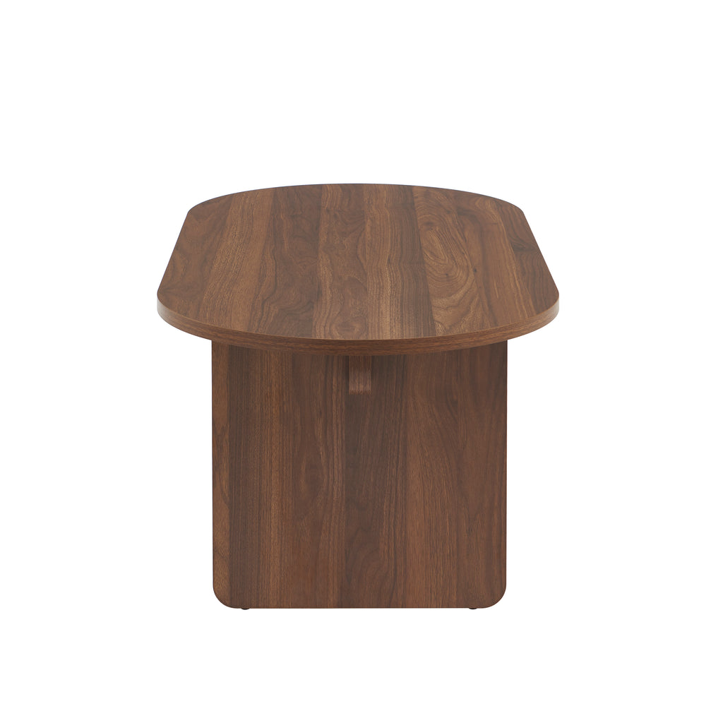 AFFY Oval Wood Effect Coffee Table – Dark wood