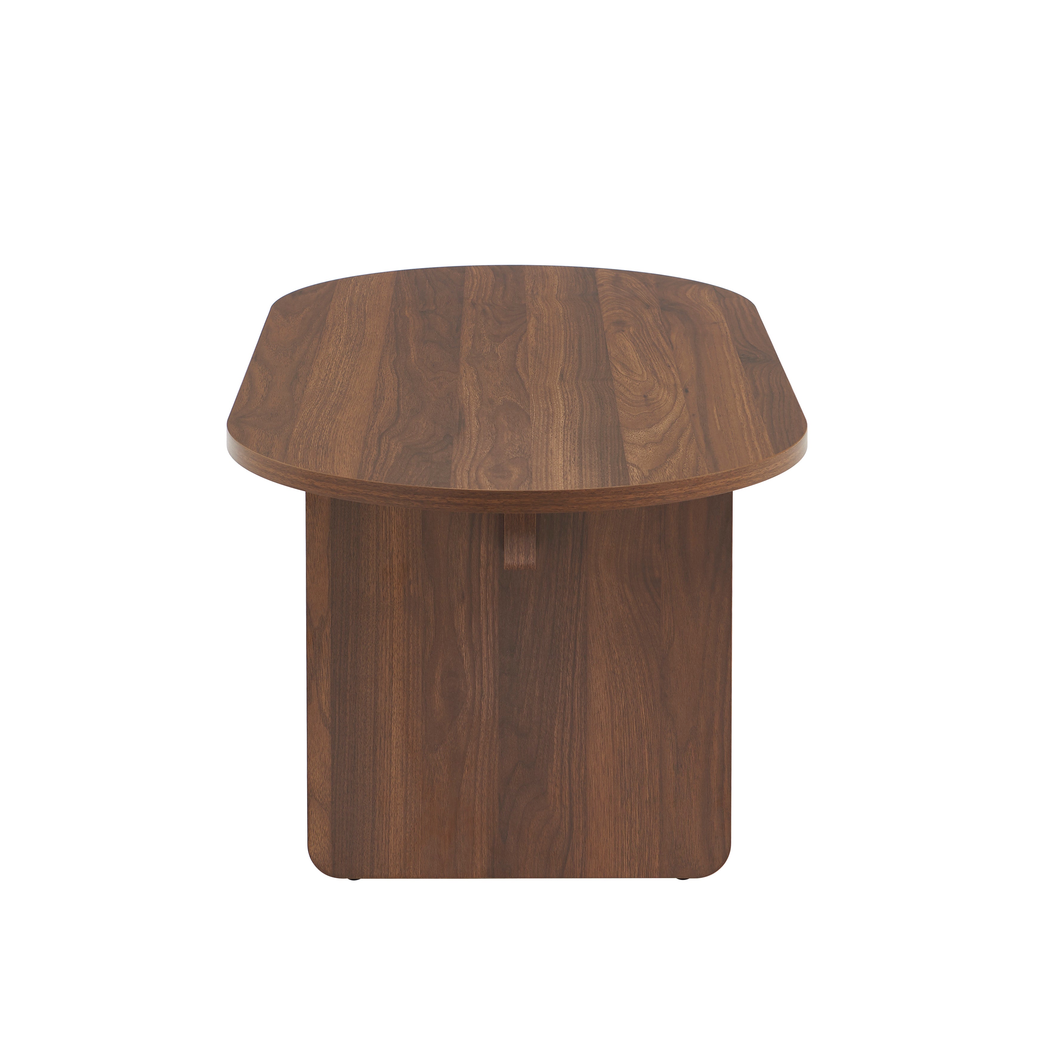 AFFY Oval Wood Effect Coffee Table – Dark wood