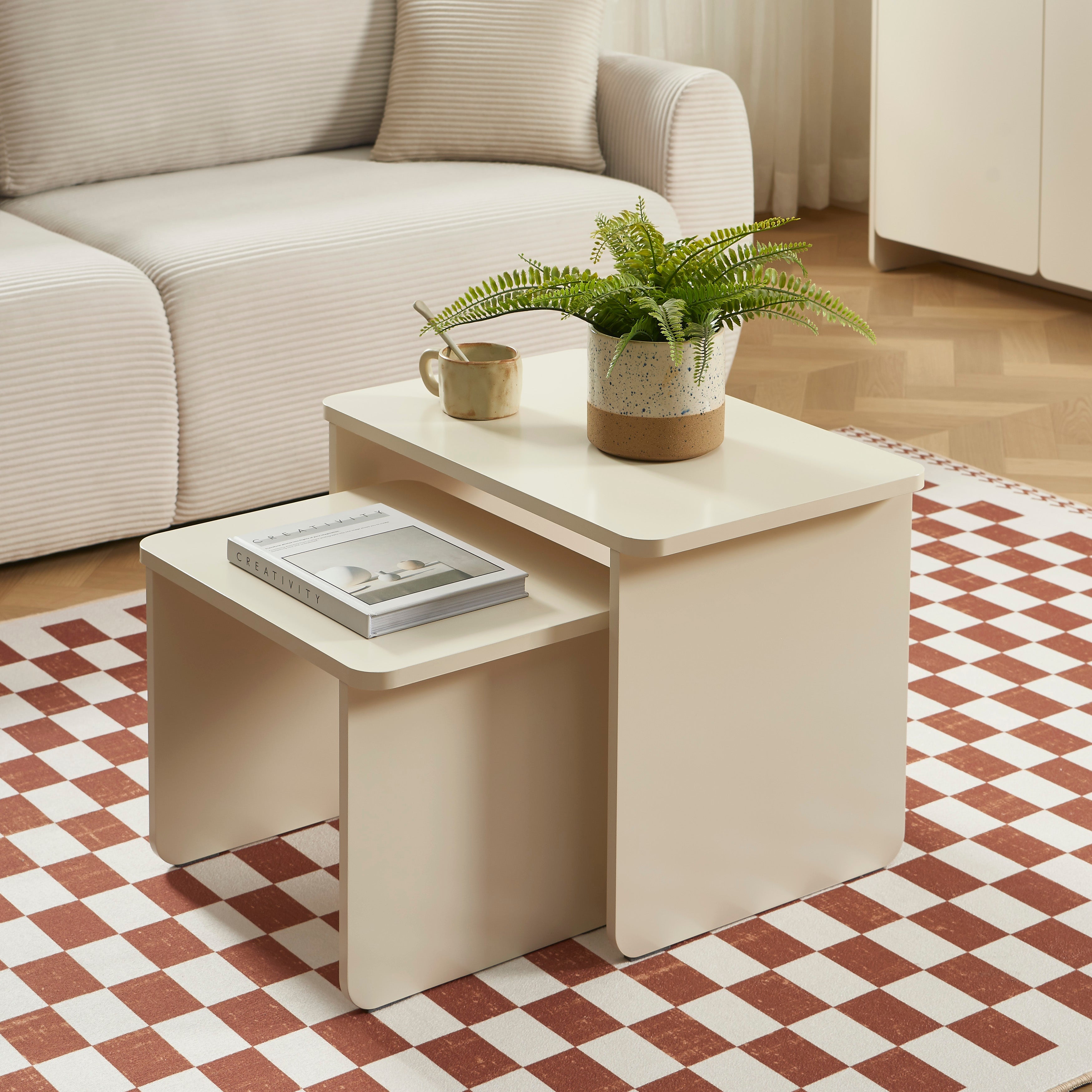 Nesting Coffee Tables Akka Beige – Beige