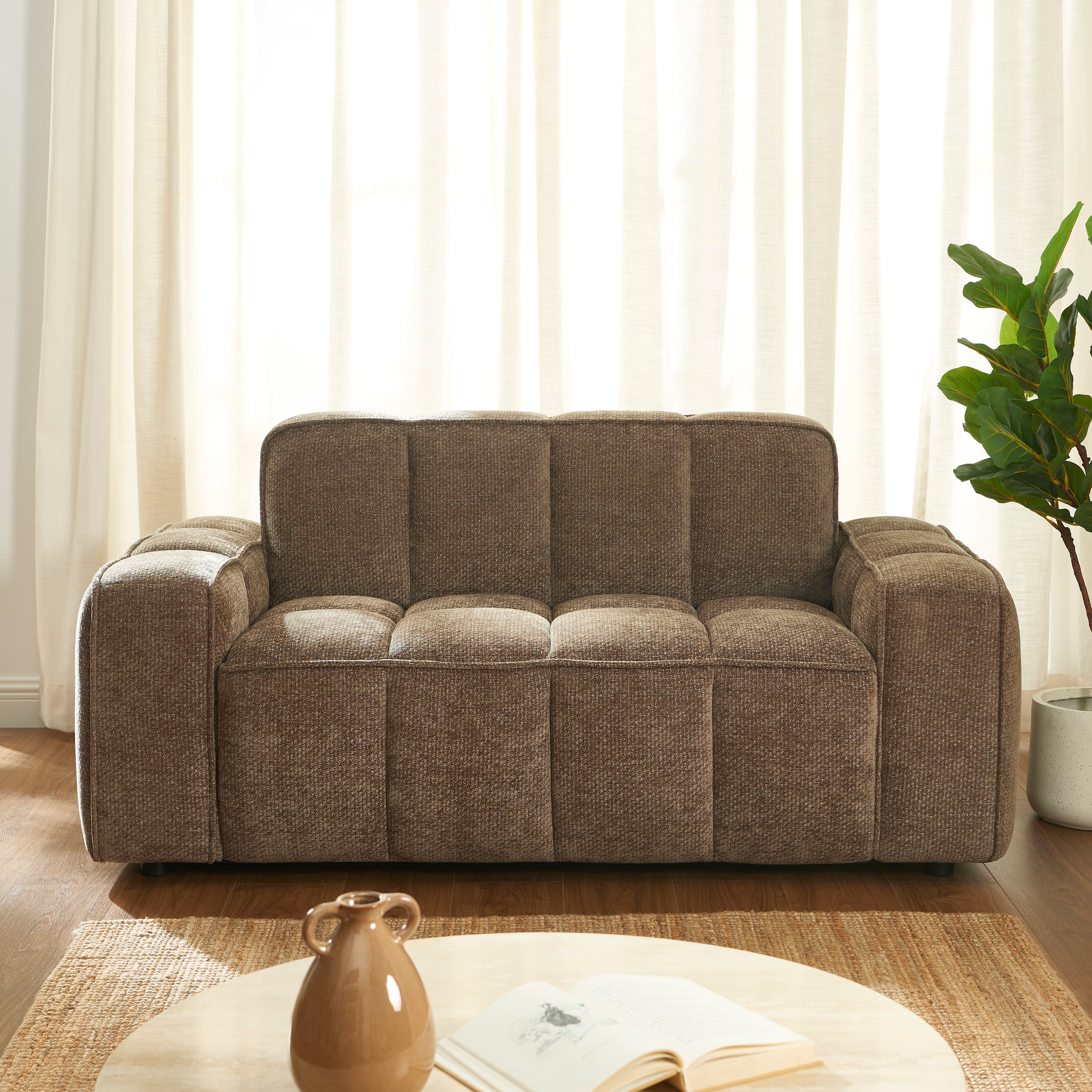 ALISTAIR 2-Seater Sofa Chenille - Brown