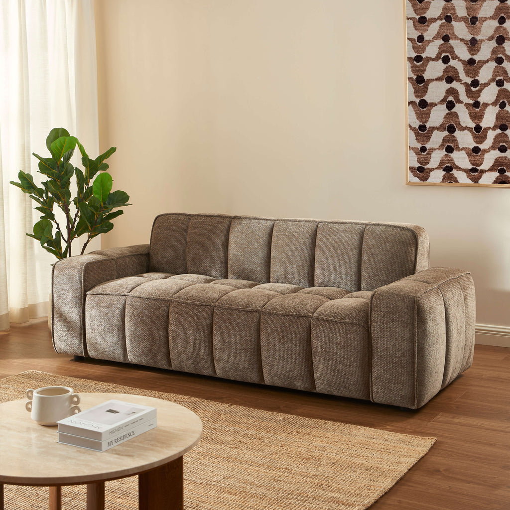 ALISTAIR 3-Seater Sofa Chenille - Brown