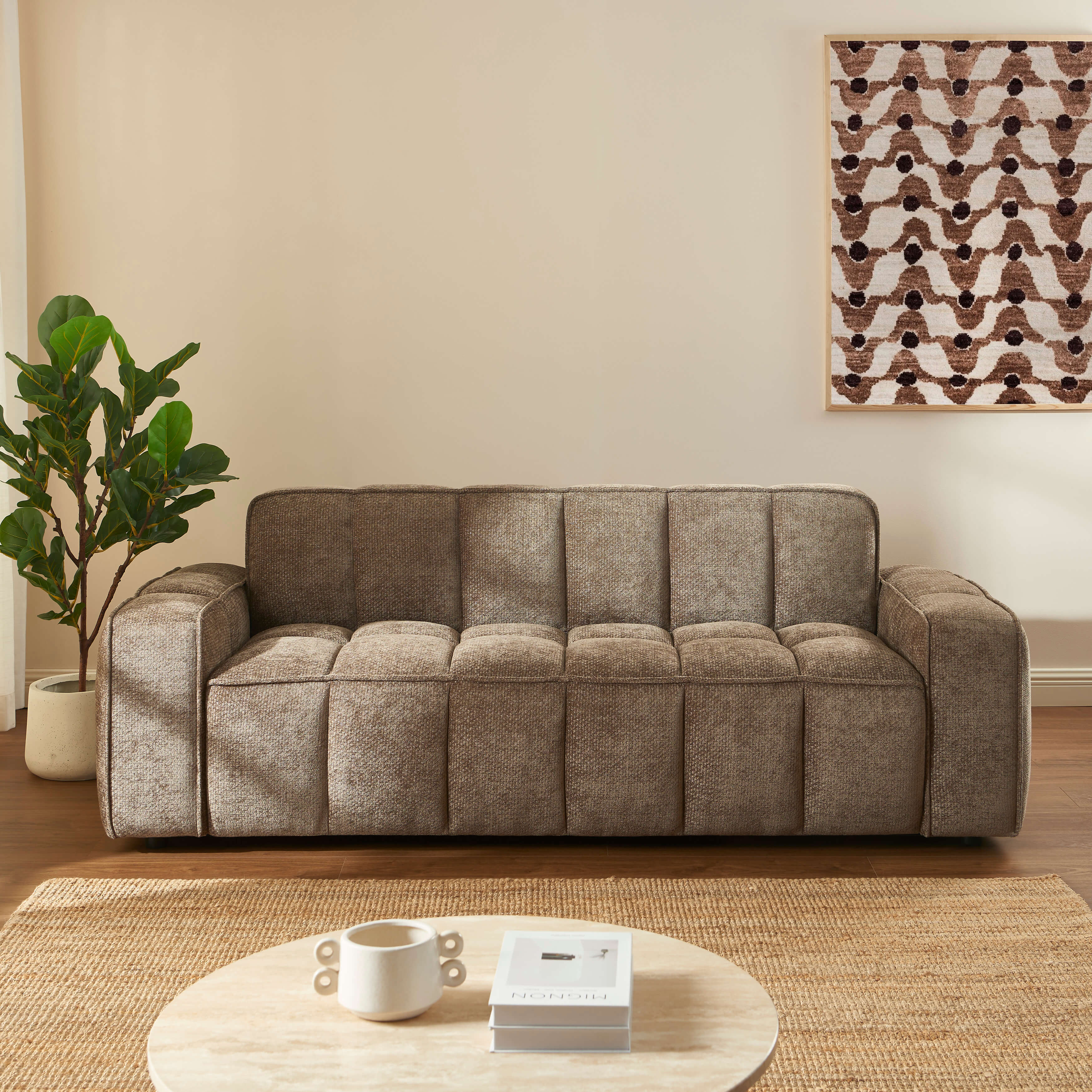 ALISTAIR 3-Seater Sofa Chenille - Brown