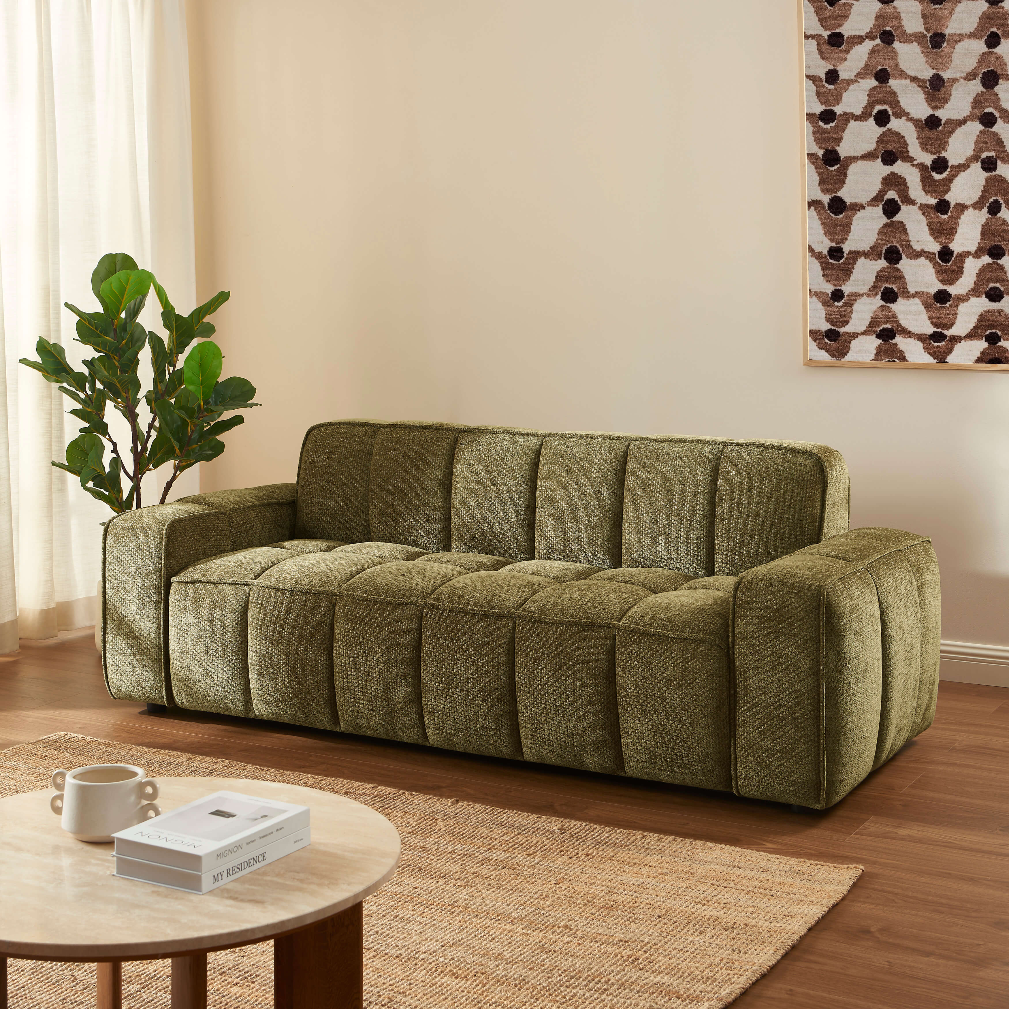 ALISTAIR 3-Seater Sofa Chenille - Green