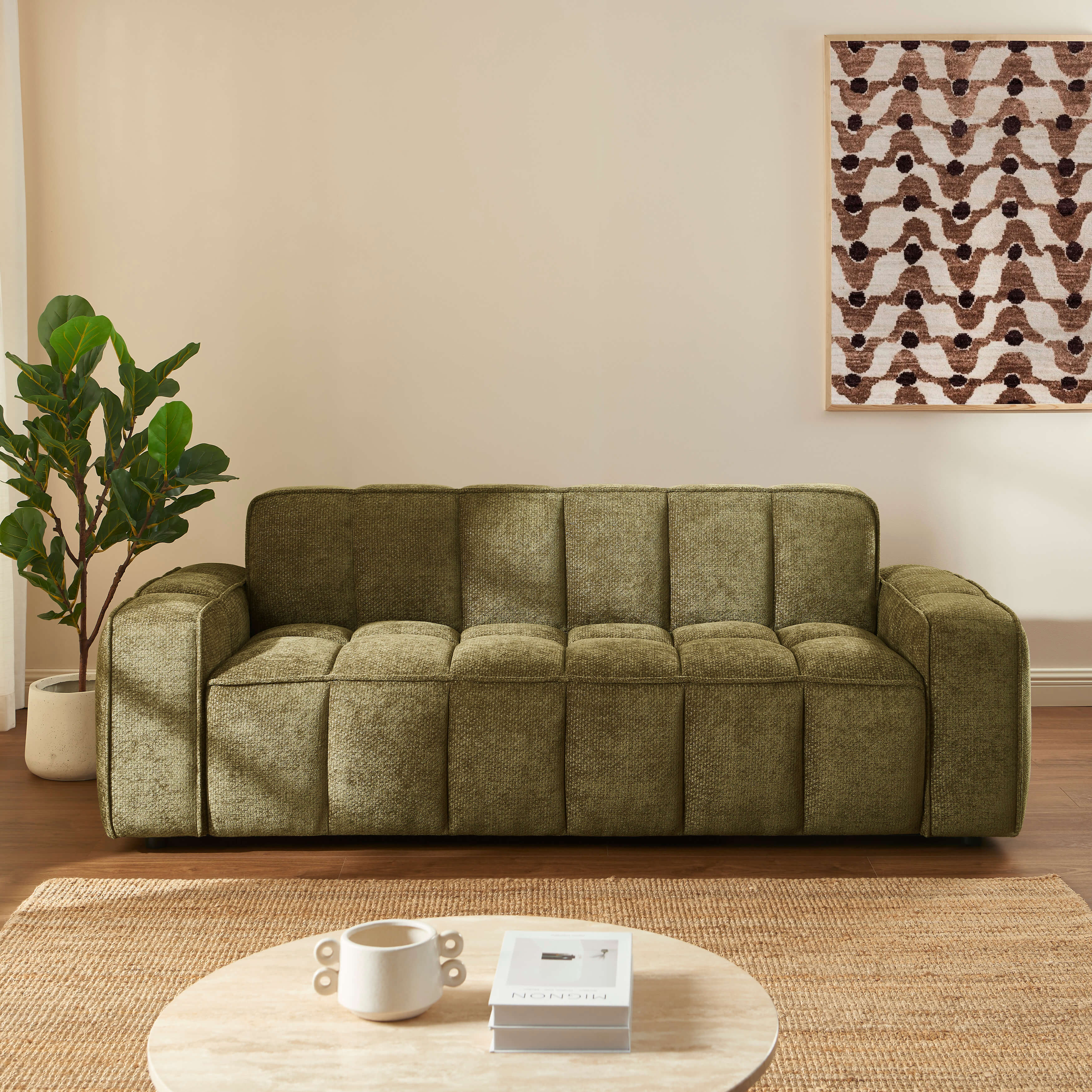 ALISTAIR 3-Seater Sofa Chenille - Green