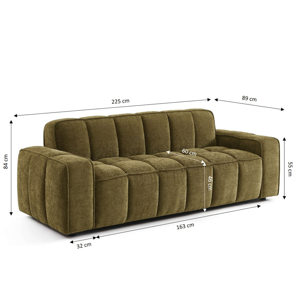 ALISTAIR 3-Seater Sofa Chenille - Green