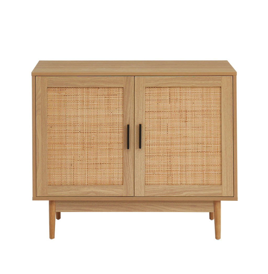 AMANA Rattan Cane Sideboard with 2 Doors - Light wood