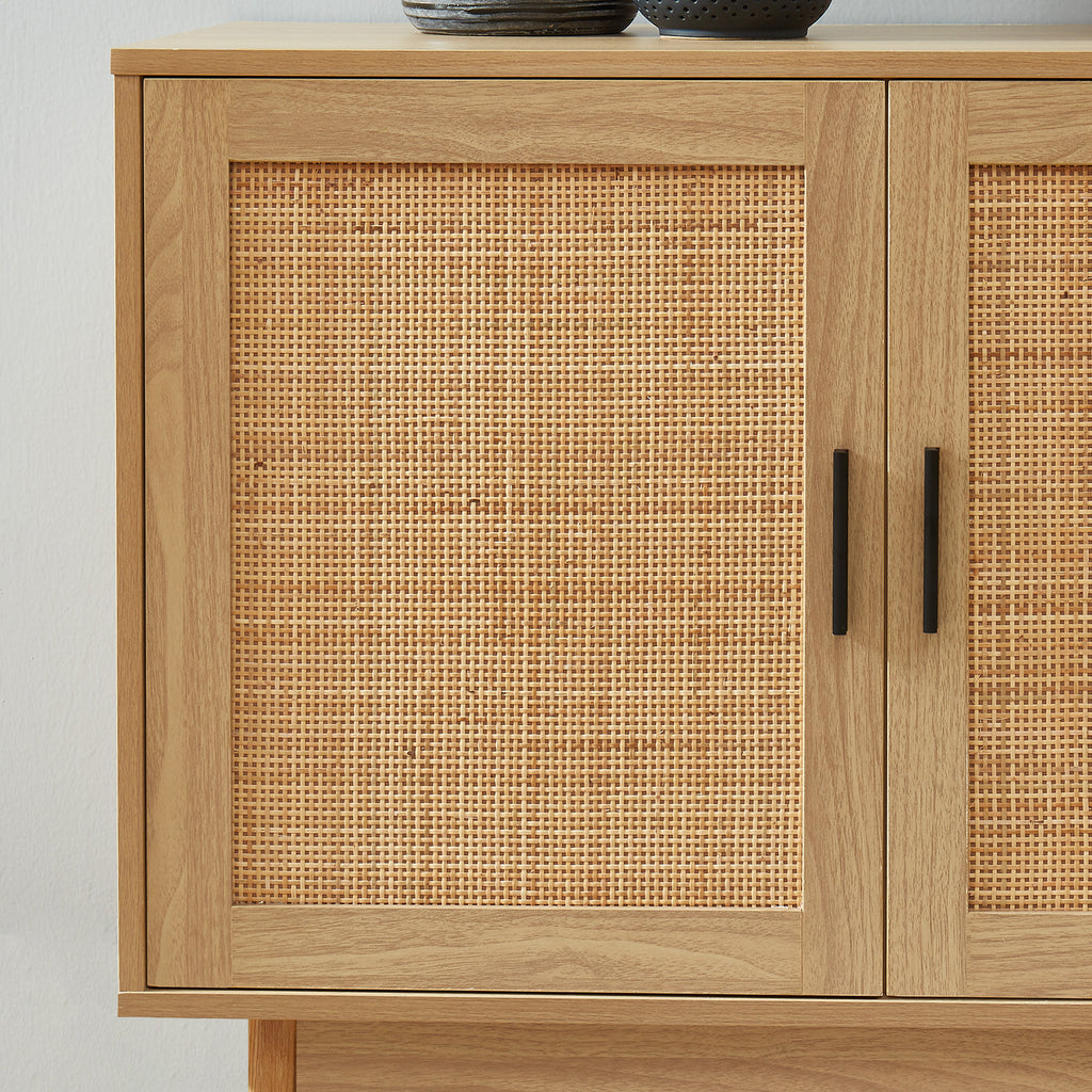 AMANA Rattan Cane Sideboard with 2 Doors - Light wood