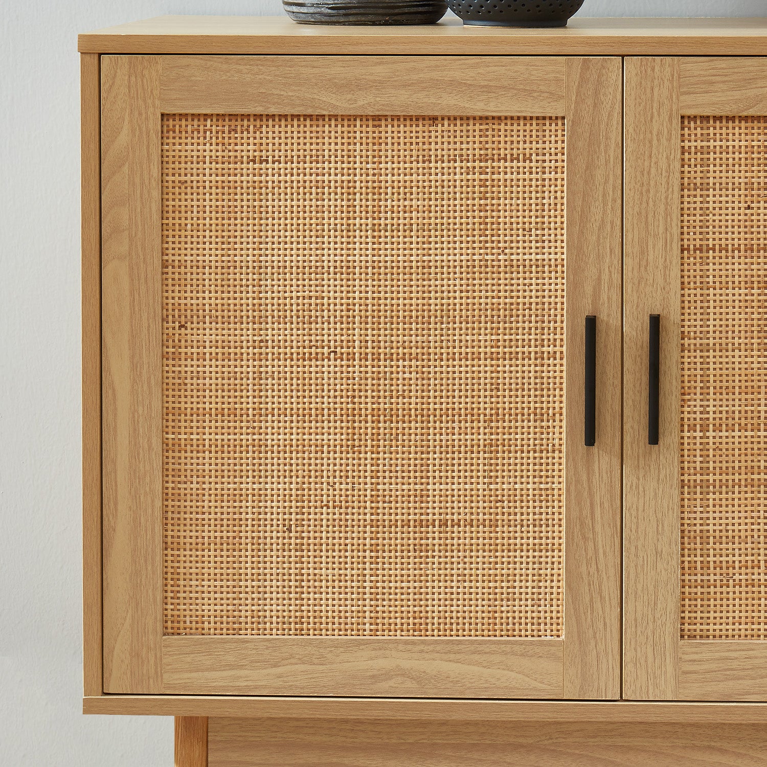 AMANA Rattan Cane Sideboard with 2 Doors - Light wood