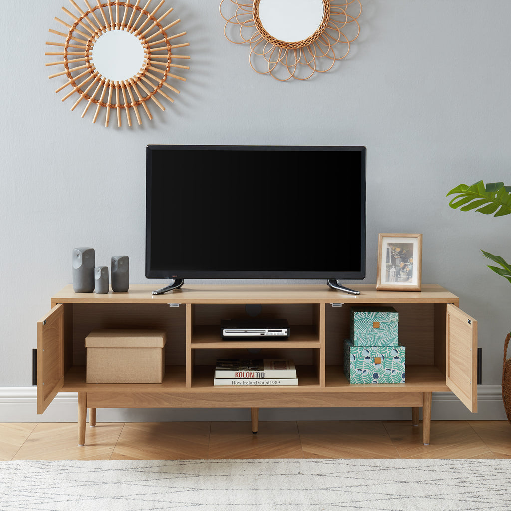 AMANA Oak Effect and Rattan Cane TV Unit