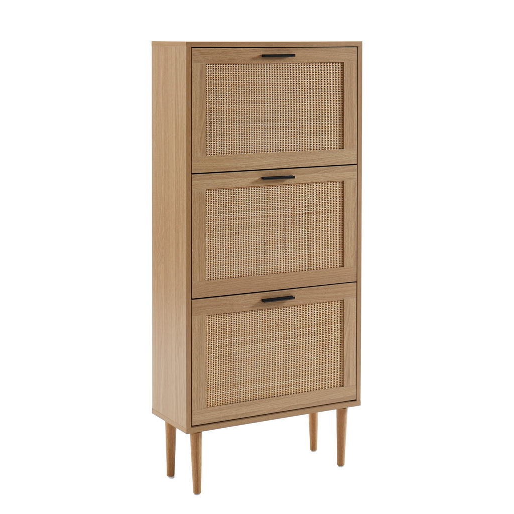 AMANA Rattan Cane Shoe Cabinet