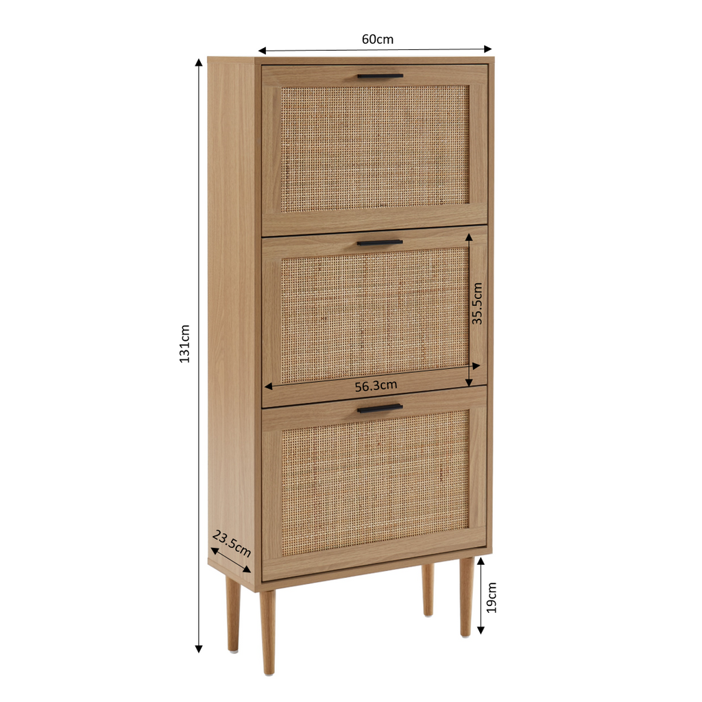 AMANA Rattan Cane Shoe Cabinet