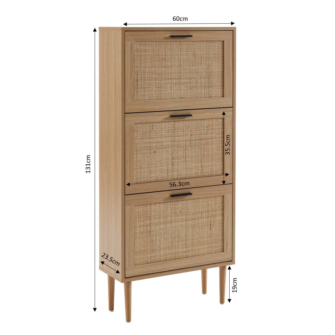 AMANA Rattan Cane Shoe Cabinet