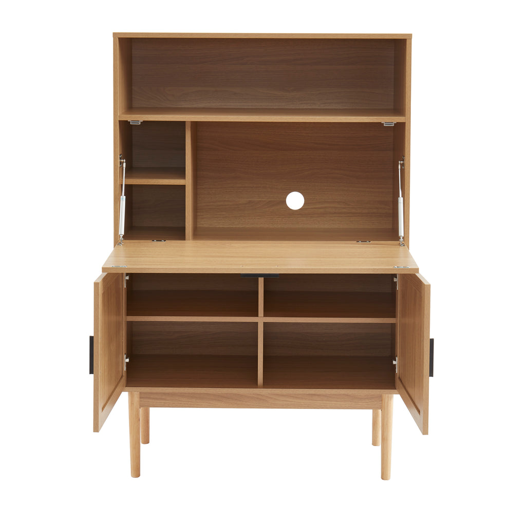 AMANA Rattan Cane Secretary Desk