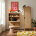 AMANA Rattan Cane Secretary Desk – Almond green