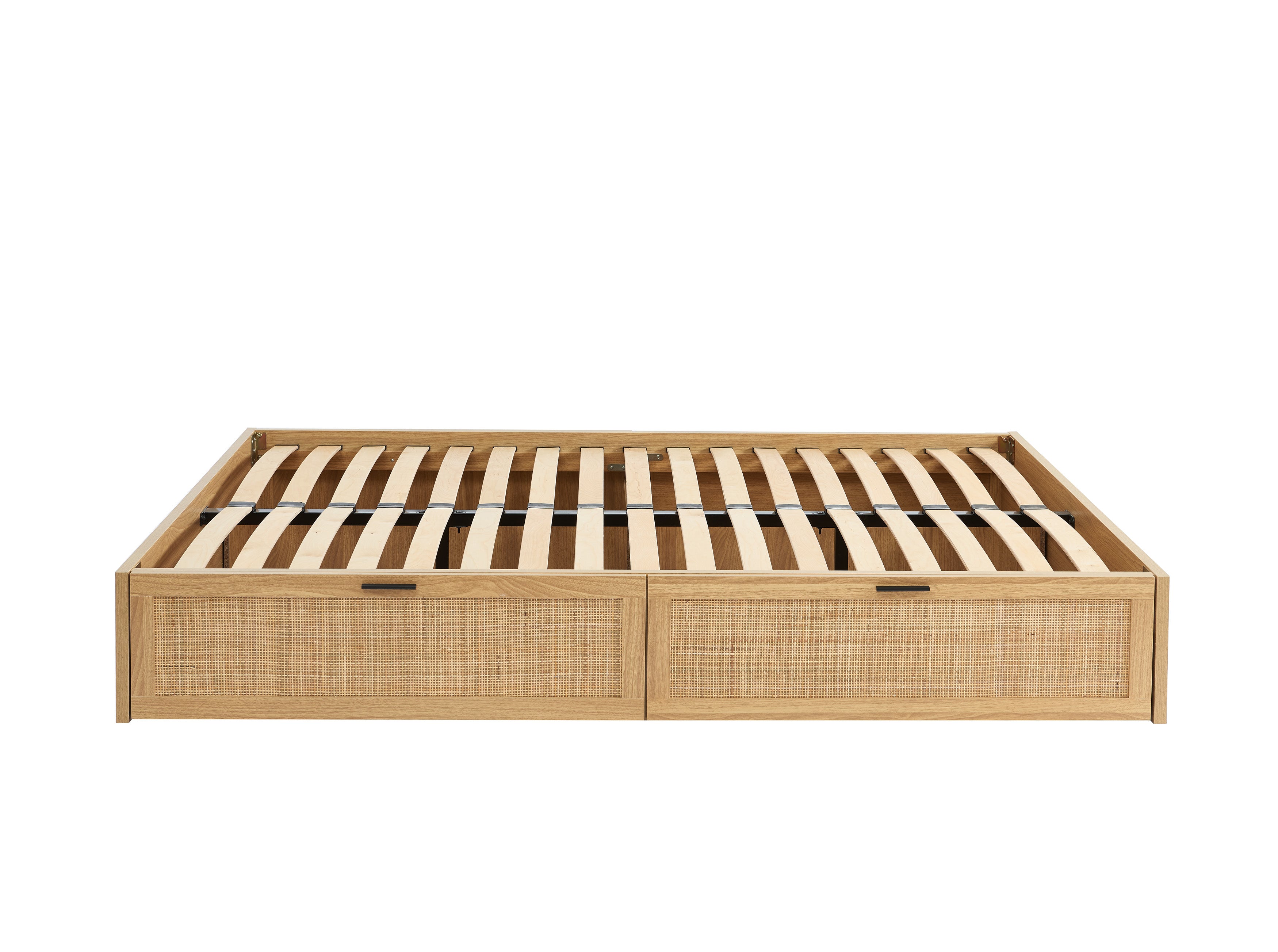 AMANA Rattan Cane Bed Frame with Storage Drawers and Slatted Base