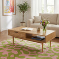 AMANA Coffee Table with Oak Effect and Rattan Cane - Light wood