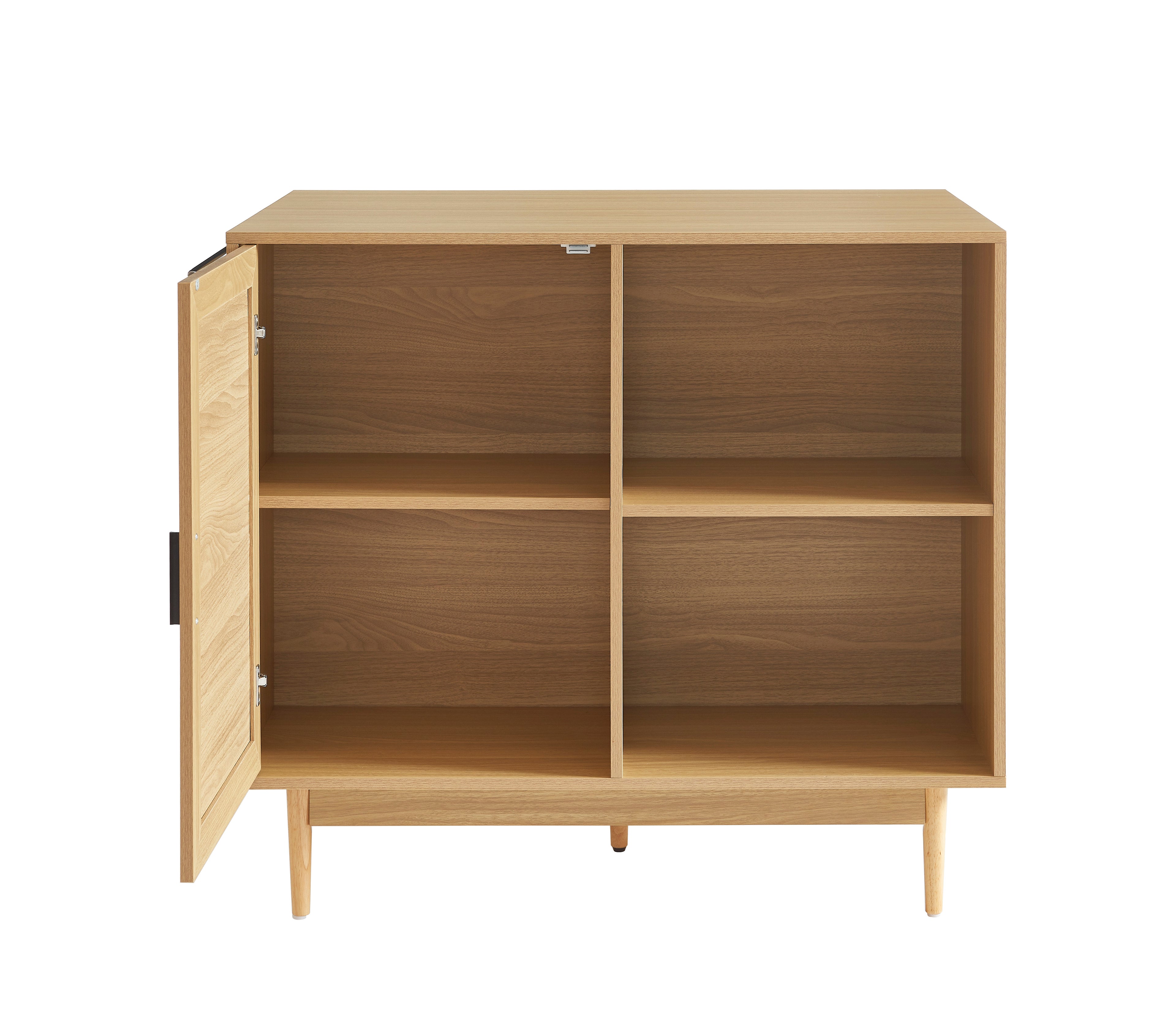AMANA Kitchen Island with Oak Effect and Rattan Cane Finish