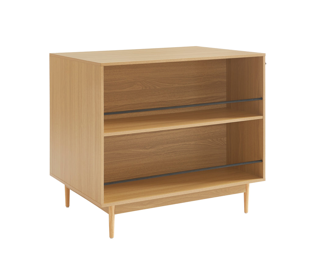 AMANA Kitchen Island with Oak Effect and Rattan Cane Finish